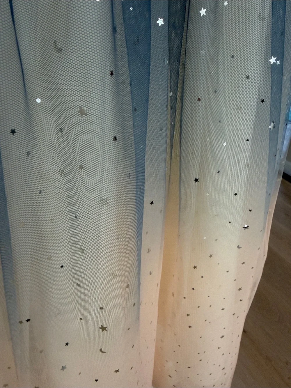 Girls Navy and Peach Ombre Tulle Party Sparkly Dress